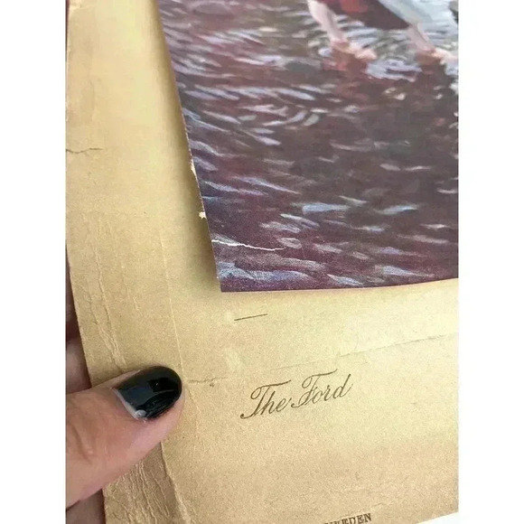 Antique 2 Swedish Print 1915 Lithograph Christmas Woman THE FORD Anders Zorn - Picture 11 of 11